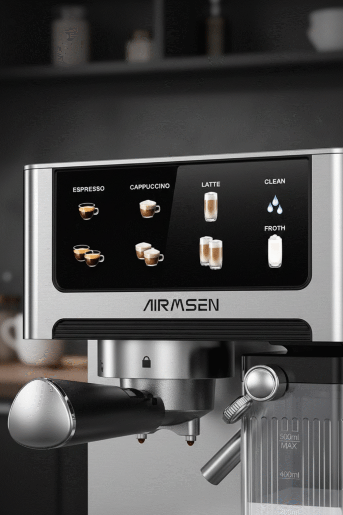 AIRMSEN Espresso Machine: Best 20-Bar Pick 3 AIRMSEN one-touch espresso cappuccino latte operation