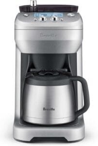 Breville grinder coffee maker Grind Control brewing fresh grounds into thermal carafe