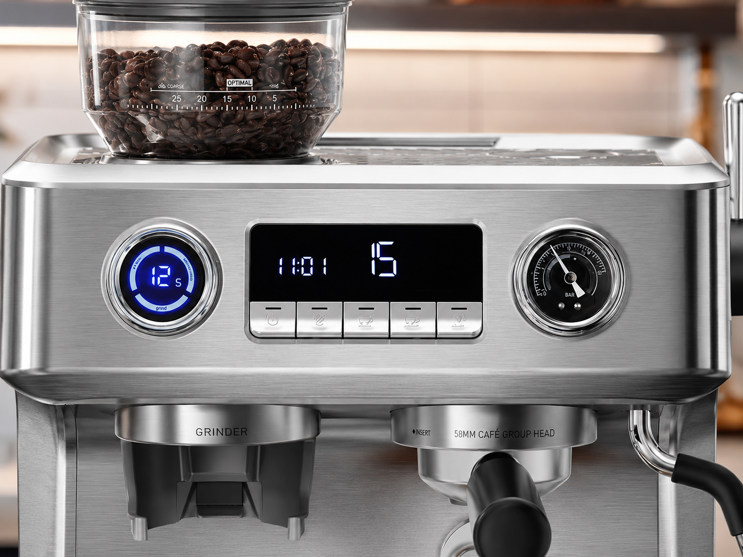 Best Espresso Machines with Grinder 2026: Top 4 All-in-One Picks 15 COWSAR espresso machine pressure gauge and LED display