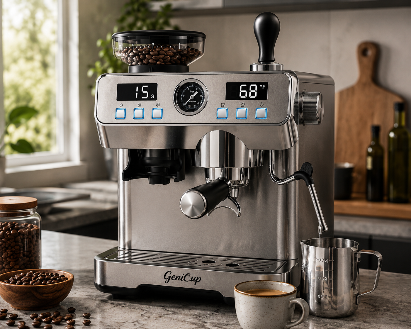Best Espresso Machines with Grinder 2026: Top 4 All-in-One Picks 7 GeniCup espresso machine with grinder and 20 bar pressure pump