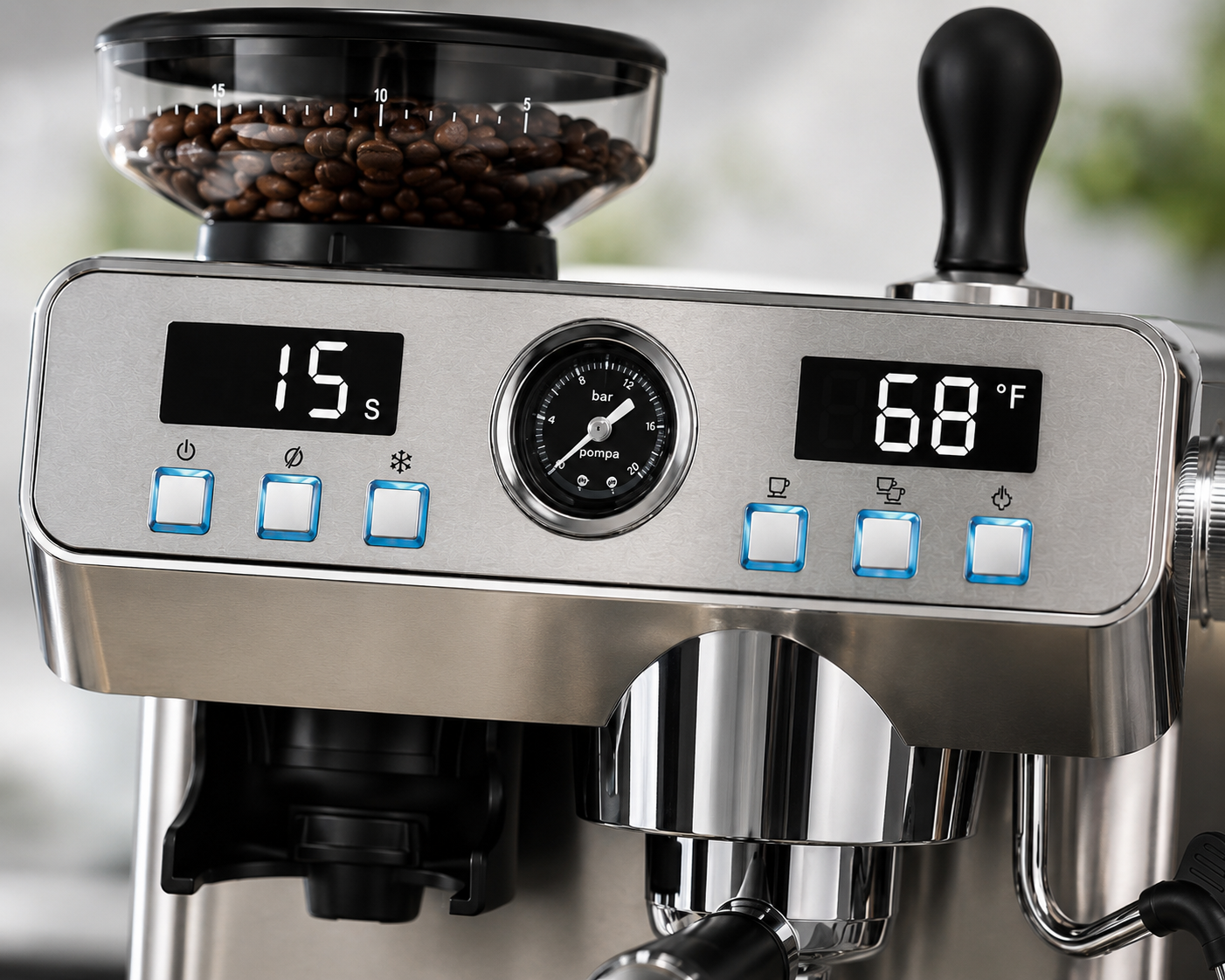 Best Espresso Machines with Grinder 2026: Top 4 All-in-One Picks 8 GeniCup espresso machine temperature control and pressure gauge