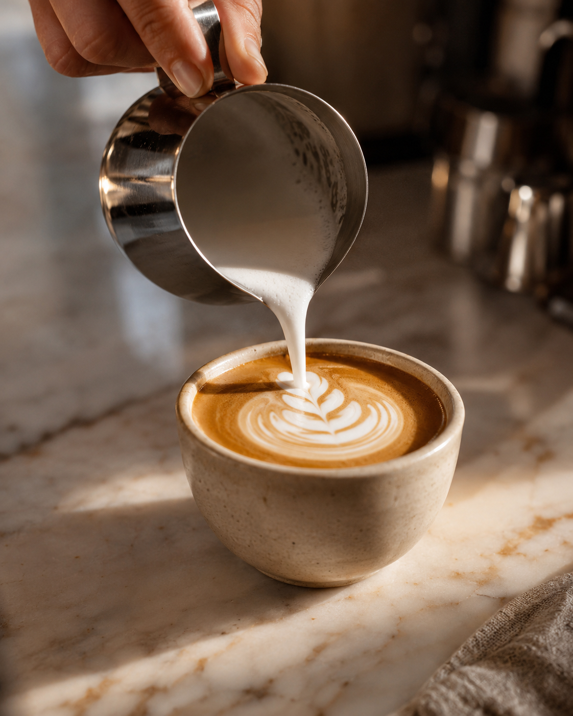 Best Espresso Machines with Grinder 2026: Top 4 All-in-One Picks 17 Silky milk foam and latte art made with home espresso machine steam wand