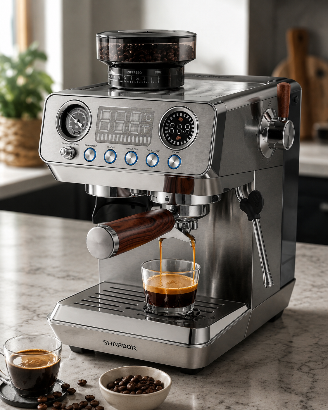 Best Espresso Machines with Grinder 2026: Top 4 All-in-One Picks 4 SHARDOR 20 Bar espresso machine with built-in grinder