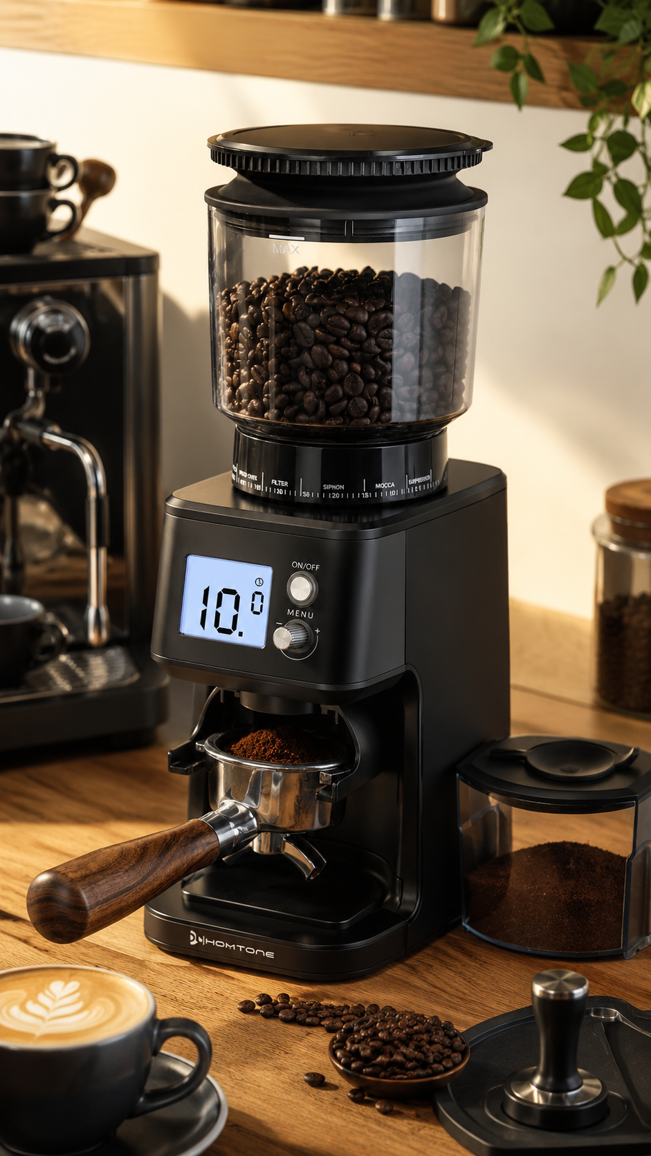 Homtone Espresso Grinder: Best 51-Setting Pick 1 Homtone Espresso Grinder product view