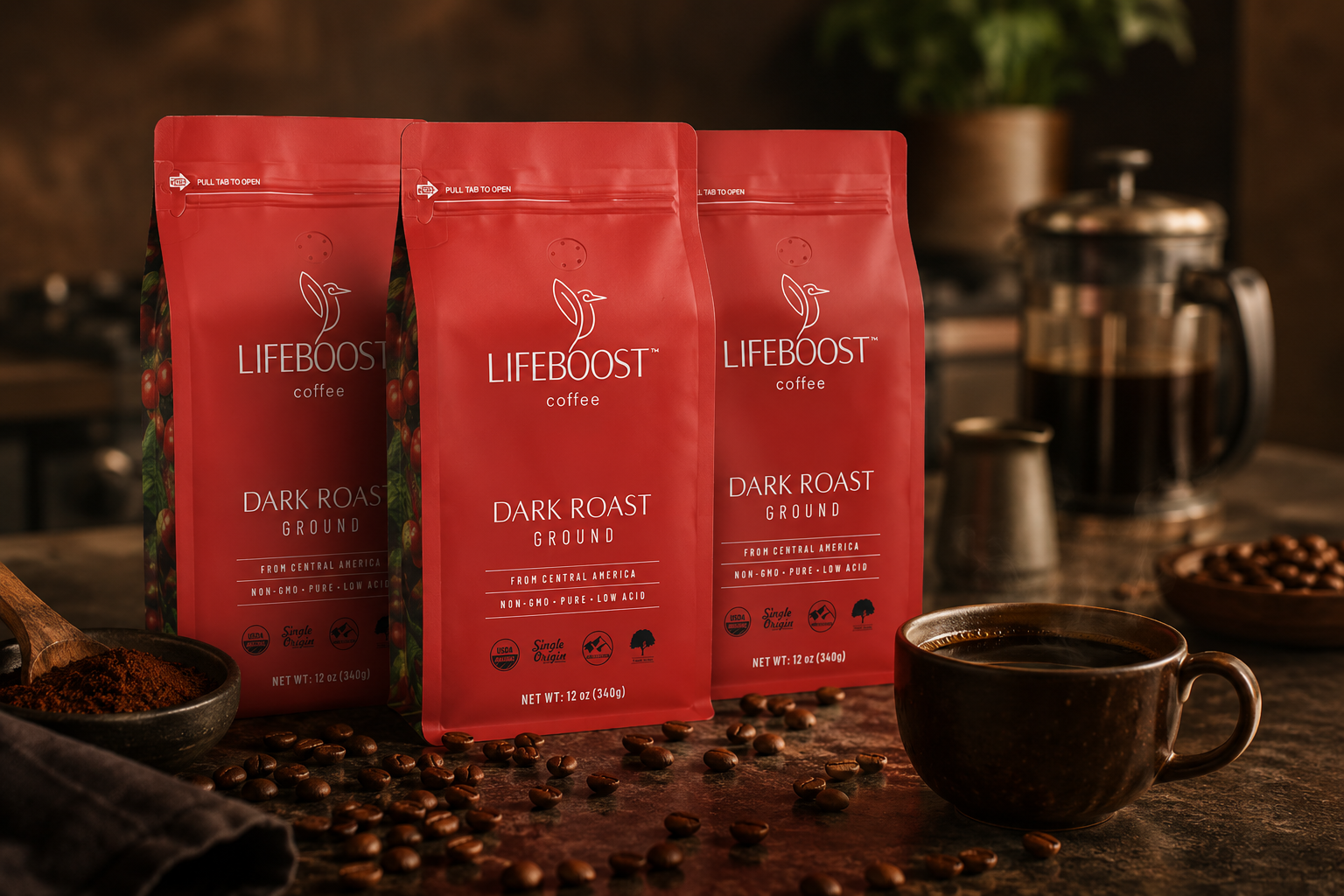 Lifeboost Coffee Review: 4 Best Low Acid Picks for 2026 7 Lifeboost Dark Roast Ground Coffee low acid pack of 3 for bold coffee drinkers
