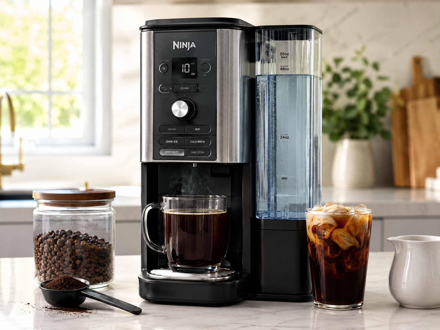 Best Iced Coffee Machines 2026: Top 5 Picks for Cold Brew, Iced Lattes & Frappes 5 Ninja DualBrew Coffee Maker GP161 with iced coffee and hot coffee