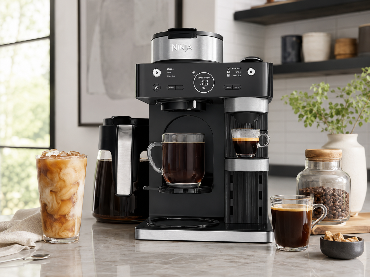 Best Iced Coffee Machines 2026: Top 5 Picks for Cold Brew, Iced Lattes & Frappes 6 Ninja Espresso and Coffee Barista System CFN601 with iced latte and espresso drinks