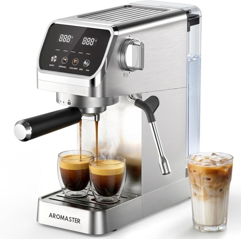 Aromaster Espresso Machine 20 Bar with Milk Frother and Touchscreen: Strong Pick 2 Aromaster 20Bar